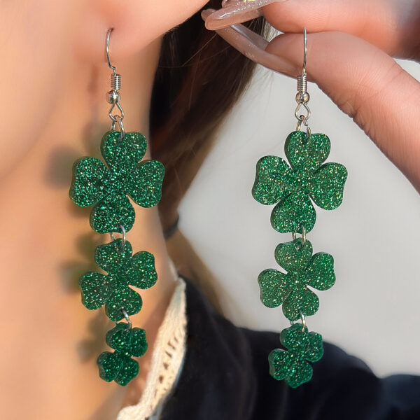oly-ab9ae32abd5f6ae1a761240857ecf31d Wholesale Ireland St. Patrick’s Day Carnival Green Warehouse Flash Diamond Earrings Earrings Women