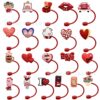 oly-abbeb3c7c33eb871fa174a2ba2436ed2 Wholesale Valentine's Day Love Straw Cap Straw Sleeve Silicone Dust Plug Cute Party Straw Decorations