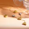 Wholesale Heart Shape Necklace For Women With Claw Setting, 18K Real Gold Plated 304 Stainless Steel, PVD Coated, Featuring Zircon On Cable Chain