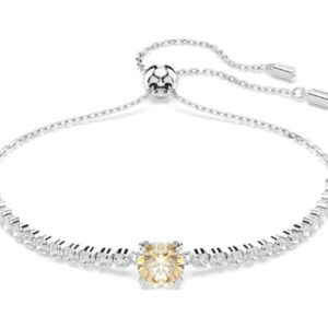 White gold and yellow diamond push-pull bracelet