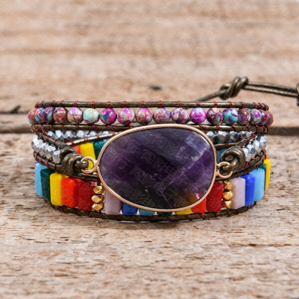 oly-abfe73929e78ca950244352669f6b081 Wholesale amethyst woven women's bracelet bohemian creative multi-layer bracelet