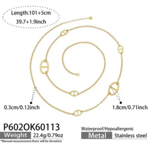 P602- Gold Necklace 101+5cm