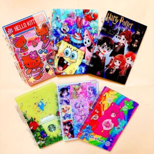 Wholesale Acrylic Notebook Cross-border TK Explosions Loose-leaf A7A5 Sponge Beautiful Girl Hello Kitty Foul Words Rainbow Bear