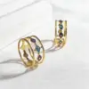 Wholesale 18K Real Gold Plated Vacuum Electroplating Furnace Oil Drop 304 Stainless Steel Ring Vintage Non-Fading Niche Light Luxury Women's Open Ring