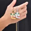 oly-ac2762124ea2caafd6bde4347db740db Wholesale Independence Day Map Pendant Necklace For Unisex Featuring 304 Stainless Steel With 18K Real Gold Plated 0.03µm Thickness Cable Chain
