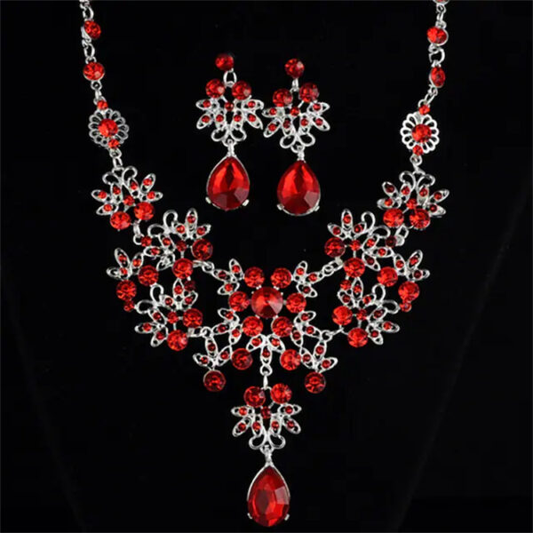 Wholesale Women Jewelry Set Earrings Jewelry Gold Plated Red/Blue/Purple Suitable for Party Wedding
