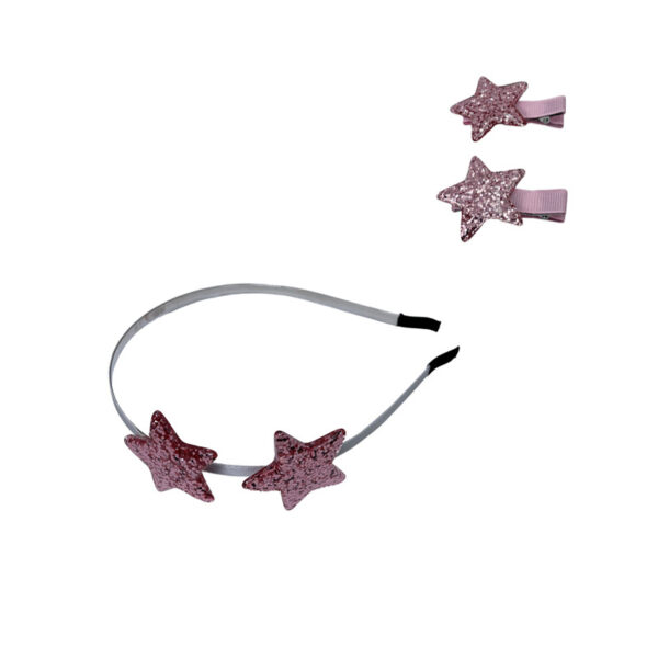 Wholesale Valentine's Day Set Headwear Hairpin Tanabata Festival Resin Love Dress-up Hairband Pink Five-pointed Star Hairpin
