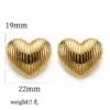 oly-ac3697ae6c6f393ecf66b45fa8f8a841 Wholesale Heart Shape Earrings In 316 Stainless Steel With 18K Real Gold Plating, Featuring 304 Stainless Steel Posts, Unisex Design