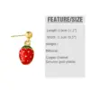 Wholesale 1 Pair Modern Style Simple Style Fruit Plating Inlay Copper Zircon 18K Gold Plated Earrings