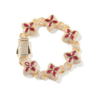 Golden red corundum / 7inch bracelet
