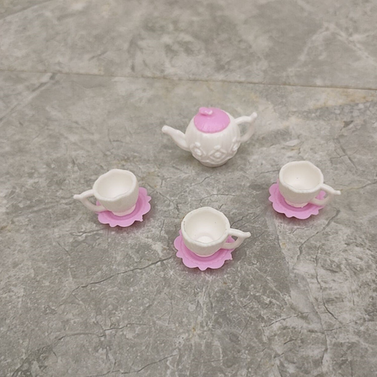 Wholesale Barbie toy doll accessories, teapot, toy teacup color random, one teapot two teacups about 6g