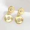 Wholesale 18K Gold Plated Copper Earrings For Women, Universal Electroplated Rhinestone Geometric Handmade Small Style Earrings For Women