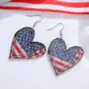 Wholesale Retro Heart Shape Drop Earrings For Women With White Acrylic Print And 304 Stainless Steel Ear Pins
