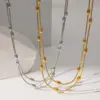 oly-ac752b9a1ec27fb119fc593ea420b38d Wholesale PVD Coated Real Gold Plated Solid Color 304 Stainless Steel Simple Style Waterproof Non Tarnish Bracelets Necklace