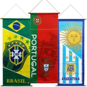 Wholesale World Cup Decorative Flag Multi-Color Synthetic Fiber Suitable For Fans Bar Lottery Shop Decoration USA Brazil Argentina Germany Portugal National Team