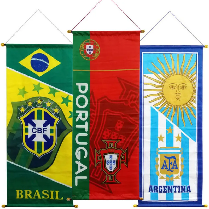 Wholesale World Cup Decorative Flag Multi-Color Synthetic Fiber Suitable For Fans Bar Lottery Shop Decoration USA Brazil Argentina Germany Portugal Na