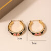 oly-ac7f16d878b3c518aa5162f64b573276 Wholesale exquisite retro trendy circle ear buckle micro-inlaid color all-match design flower women's earrings