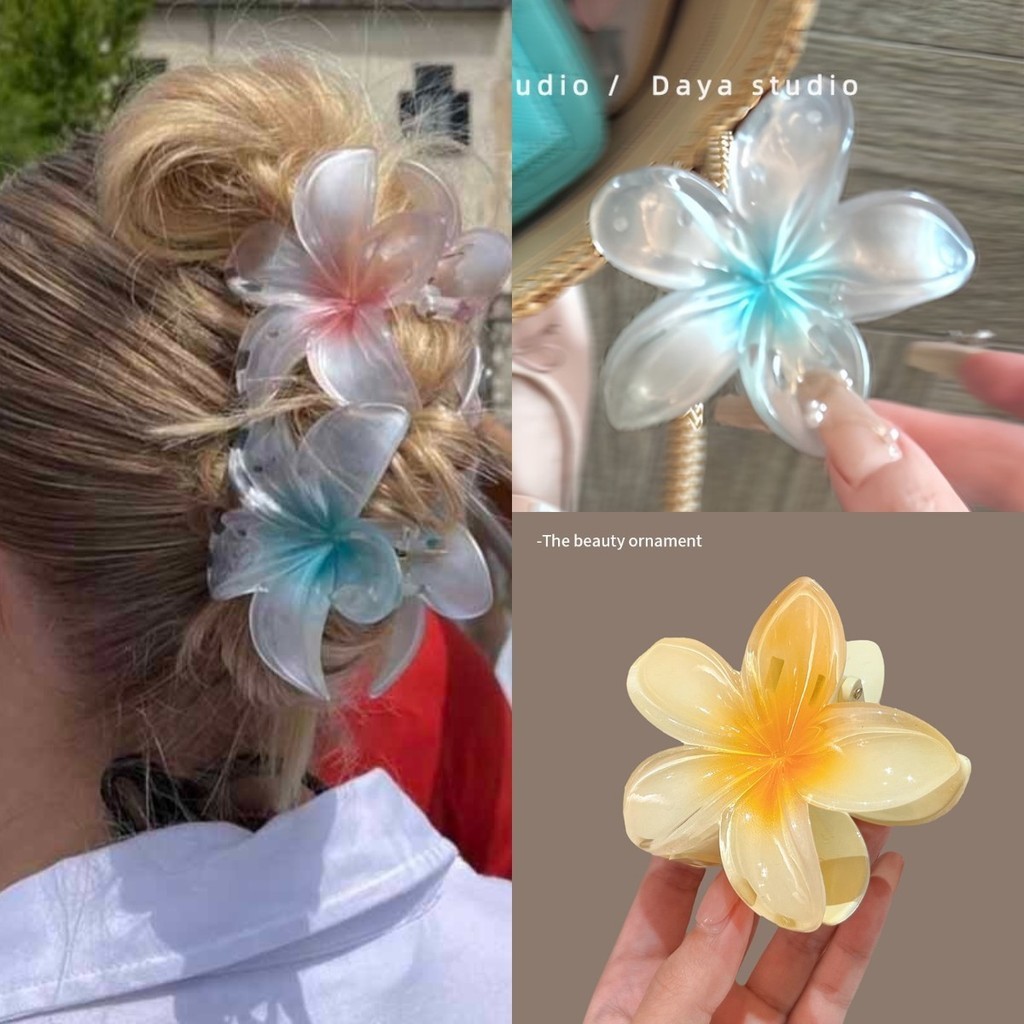 Wholesale European and American Plumeria Flower Hairpin for Women, Cute Back Head Grabber, High-End Beach and Seaside Resort Style Hairpin