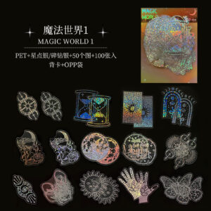 T01040645 Transparent Laser Sticker-Magic World 1 (100)