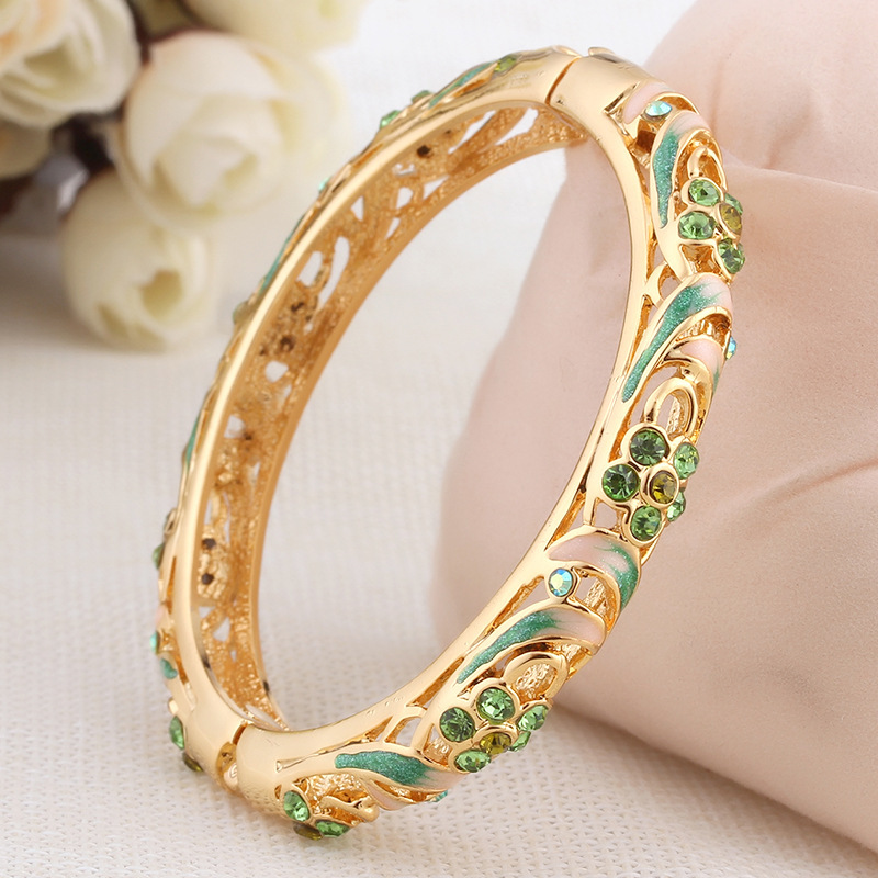 Wholesale Beijing Authentic Cloisonne Enamel Bracelet with Diamond Fashion New Bracelet Foreign Friends Giveaways