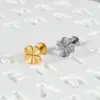 Wholesale 1 Piece 304 Stainless Steel Stone-Free Casual Elegant Hip-Hop Lip Rings Four Leaf Clover Star Heart Shape Gold Steel Color Polishing Plating Ion Plating (IP) 18K Gold Plated Nose Rings & Studs