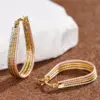 Wholesale Three-dimensional Geometric Earrings For Women In Copper With KC Golden Water Plating And 0.03µm Thickness
