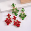 oly-acce4da69ee78b0b3d64d950ece97308 Wholesale Green shengpa festival earrings irregular crystal flower earrings light luxury high-grade design