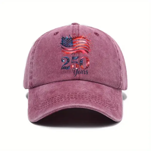 Wholesale Unisex Breathable Baseball Cap With Curved Brim Featuring Printing For America's 250th Anniversary