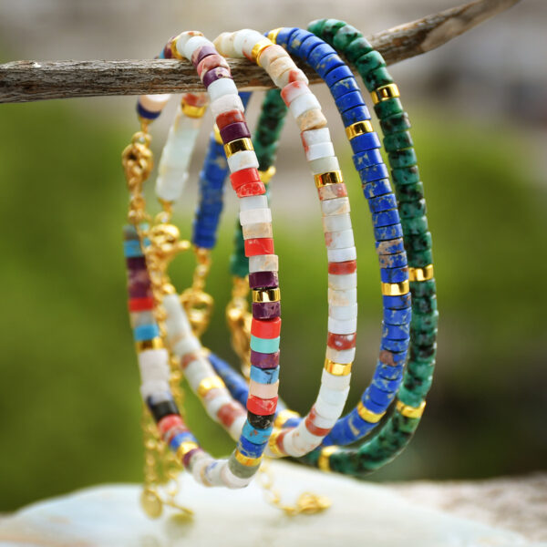 oly-ad05a8876dcd0745fbcd4357043e58c1 Wholesale Jewelry Colorful Natural Stone Beaded Bracelet for Girls Light Luxury High-End Simple Shoushan Stone Bracelet