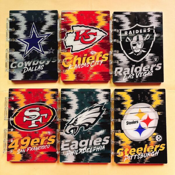 Wholesale NFL Football American Football Acrylic Notebook TK Explosions Fine Team Loose-leaf A7A5 OLY Exclusive