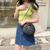 Wholesale Small round handbag, quilted bag, embroidered mini bag