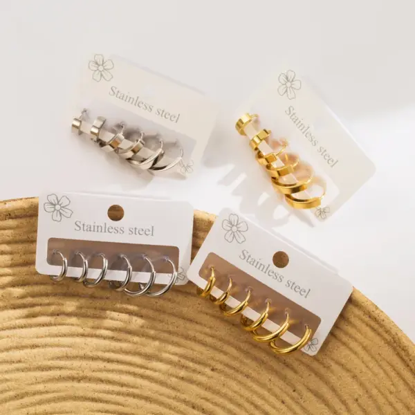 Wholesale 1 Set Simple Style Commute Solid Color 304 Stainless Steel Drop Earrings