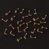 Wholesale 316L Stainless Steel Copper Ear Cartilage Rings & Studs Letter Waterproof Non Tarnish Surgical Steel
