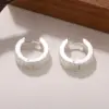 Wholesale Hypoallergenic Letter Hoop Earrings For Women In Copper With White K UV Plated Finish And 0.03µm Thick Coating