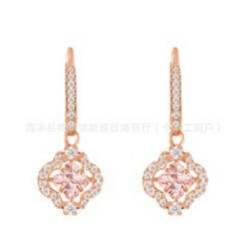 Wholesale Copper bow, dancing heart, swan earrings, heart-shaped crystal earrings