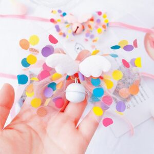 Wholesale Original Pet Bow Tie Bell Collar Cat Fairy Wings Big Bow Collar Dog Bell Collar Spit Towel