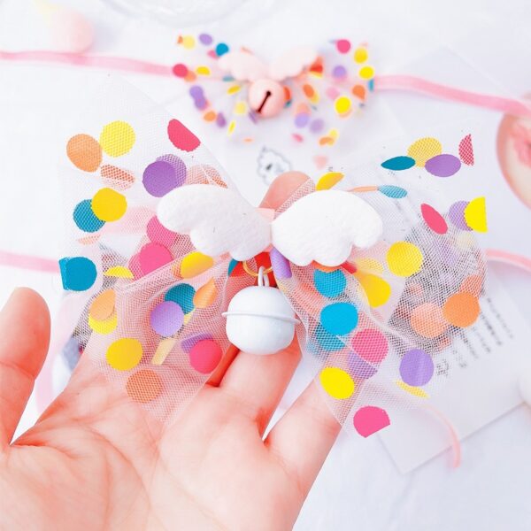 oly-ad5a4dd66e8f8f1ad5060e63ec3bca2c Wholesale Original Pet Bow Tie Bell Collar Cat Fairy Wings Big Bow Collar Dog Bell Collar Spit Towel