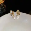 Wholesale Hypoallergenic Butterfly Stud Earrings For Women In Copper With Zircon Inlay
