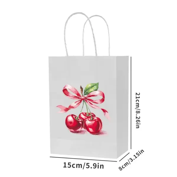 Wholesale Cherry Bow Gift Bag Handheld Fruit Party Favor Thanksgiving Christmas Gift Wrapping Paper Bag Casual Valentine's Day Gift
