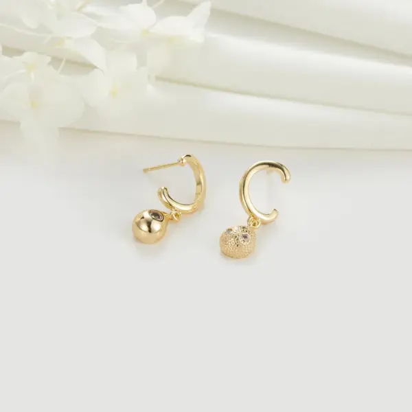 Wholesale Geometric Stud Earrings For Women With 925 Sterling Silver Posts, Waterproof Non Tarnish Copper, 14K Real Gold Plated And Zircon Inlay