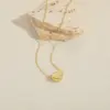 Wholesale New Fashion Simple Geometric Smooth Daily Versatile Petite Heart-Shaped 14K Gold-Plated Collarbone Chain Women's Necklace