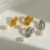 Wholesale Elegant Natural Pearl Knotted Stainless Steel 18K Gold Plated Fashionable Casual Vintage Simple Artistic Women's Earrings