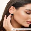 Wholesale Electroplated copper and gold-plated light luxury four-leaf clover stud earrings, versatile earrings for commuting