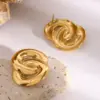 Wholesale 304 Stainless Steel Geometric PVD Coated 18K Real Gold Plated Retro Simple Style Classic Style Drop Earrings