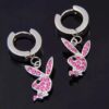 Wholesale ins Stainless Steel Rabbit Punk Style Earrings Necklace Street Cool Rabbit Earrings