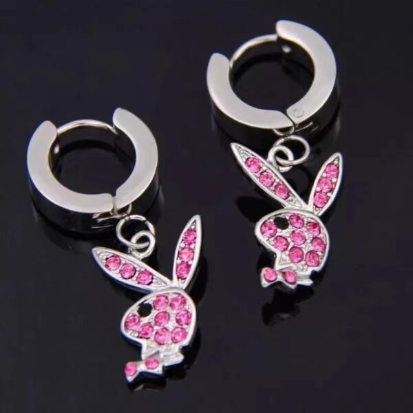 Wholesale ins Stainless Steel Rabbit Punk Style Earrings Necklace Street Cool Rabbit Earrings