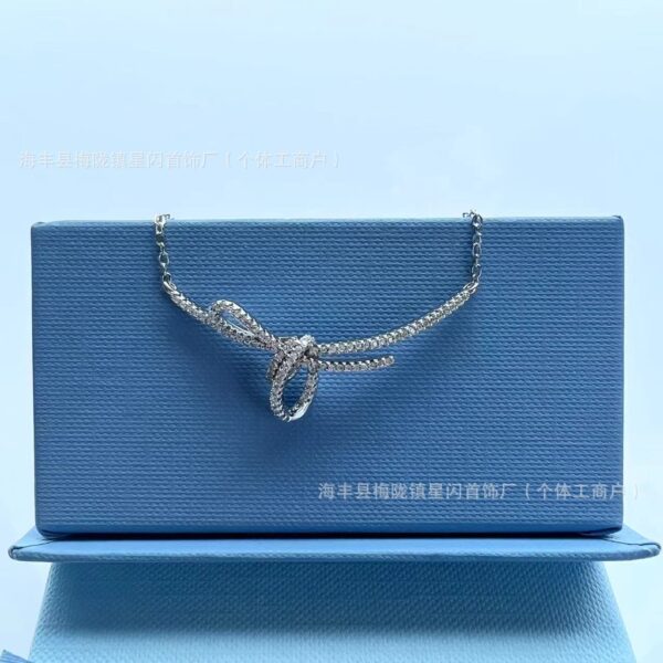 Wholesale  Where Ribbon Knot Clavicle Chain Women's Bow Necklace Light Luxury High-end