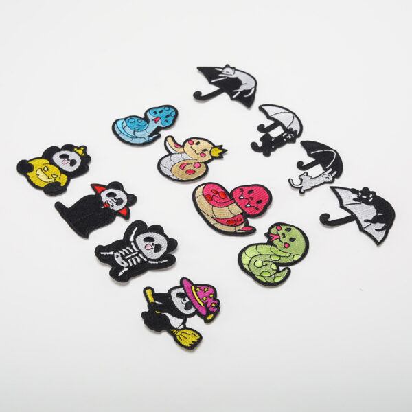 oly-ade102e908b95cd90f27ae72e4e8cc09 Wholesale Elegant Embroidery Product Computer Embroidery Sticker Small Snake Cloth Sticker Original Black Cat Patch Sticker Magic Panda Bag Decorative Decal