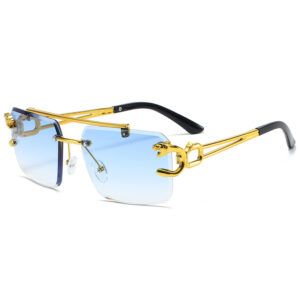 Gold frame gradient blue film