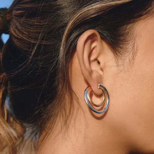 Wholesale Geometric Stud Earrings For Women, Waterproof Non Tarnish 304 Stainless Steel With 18K Real Gold PVD Coated Plating 0.01µm Thickness